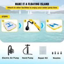 Inflatable Dock Platform, Inflatable Floating Dock 8x5 ft with Electric Air Pump