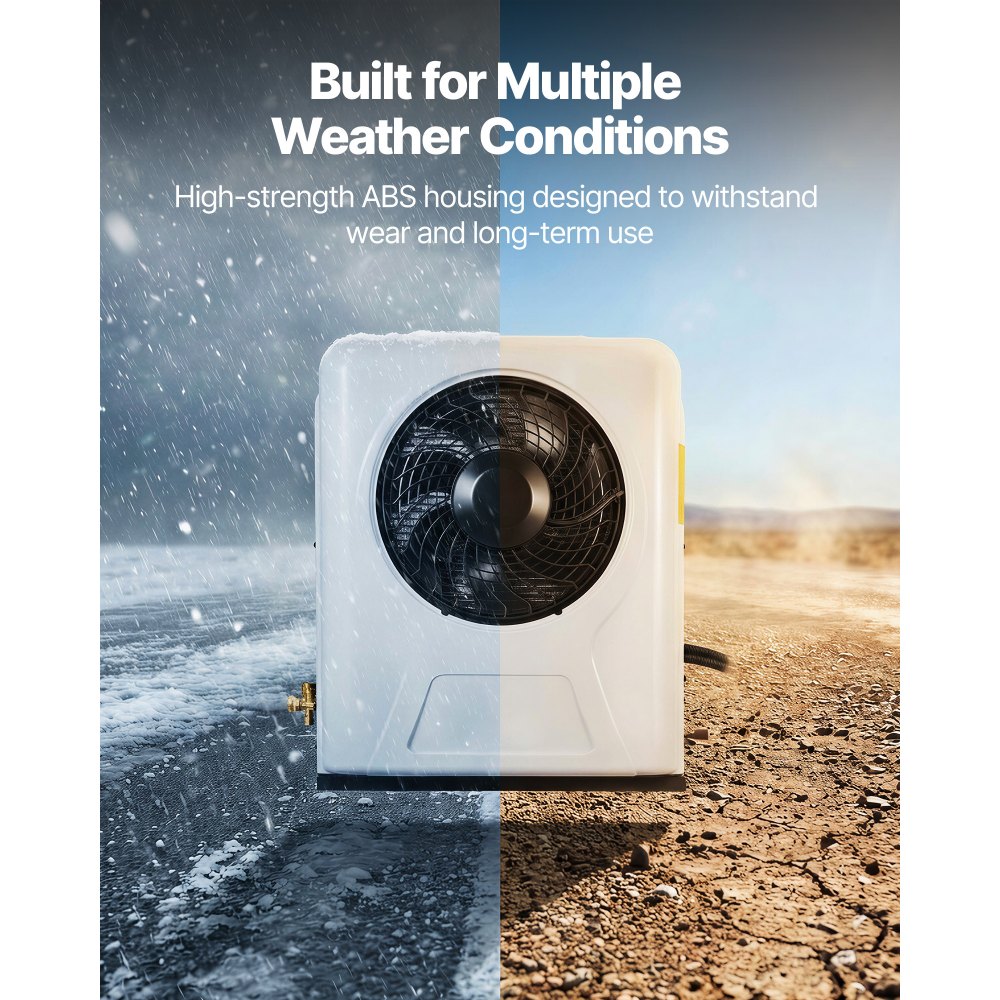 VEVOR Truck Air Conditioner, 12V 10000 BTU Mini Split AC Unit, 400 m³/h Airflow Cab Air Conditioner, Fast Cooling Low Noise for Semi Truck, Camper, Construction Vehicle, Crane, Tractor, Excavator