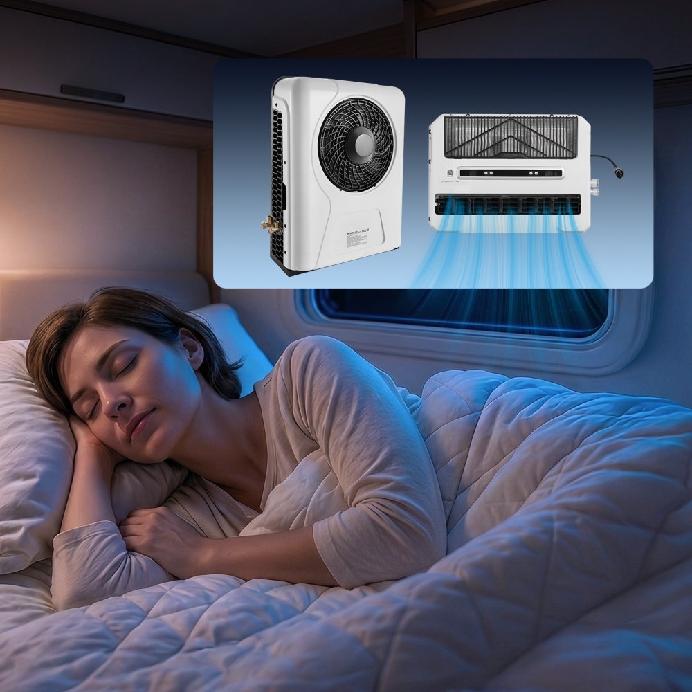 VEVOR Truck Air Conditioner, 12V 10000 BTU Mini Split AC Unit, 400 m³/h Airflow Cab Air Conditioner, Fast Cooling Low Noise for Semi Truck, Camper, Construction Vehicle, Crane, Tractor, Excavator