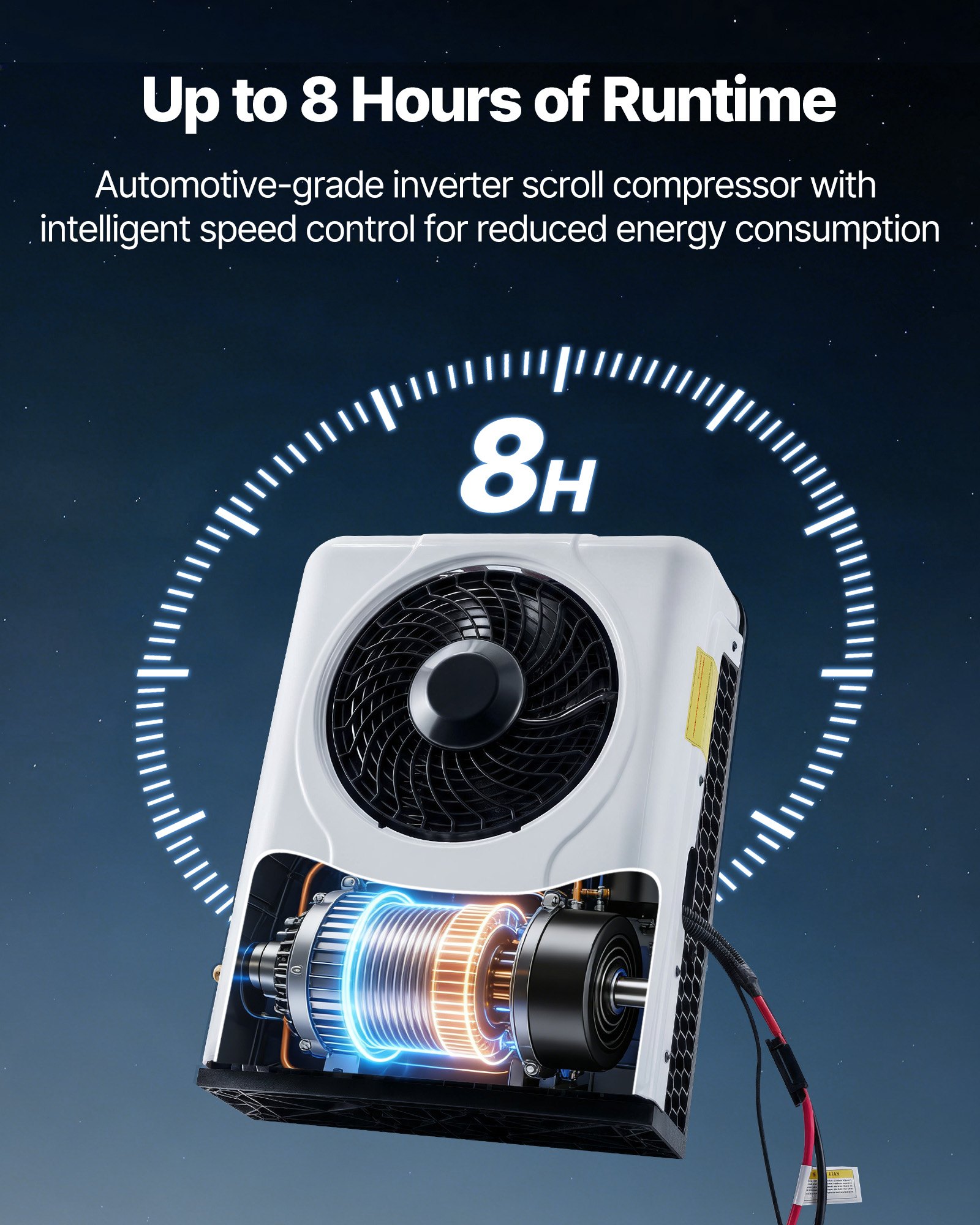 VEVOR Truck Air Conditioner, 12V 10000 BTU Mini Split AC Unit, 400 m³/h Airflow Cab Air Conditioner, Fast Cooling Low Noise for Semi Truck, Camper, Construction Vehicle, Crane, Tractor, Excavator