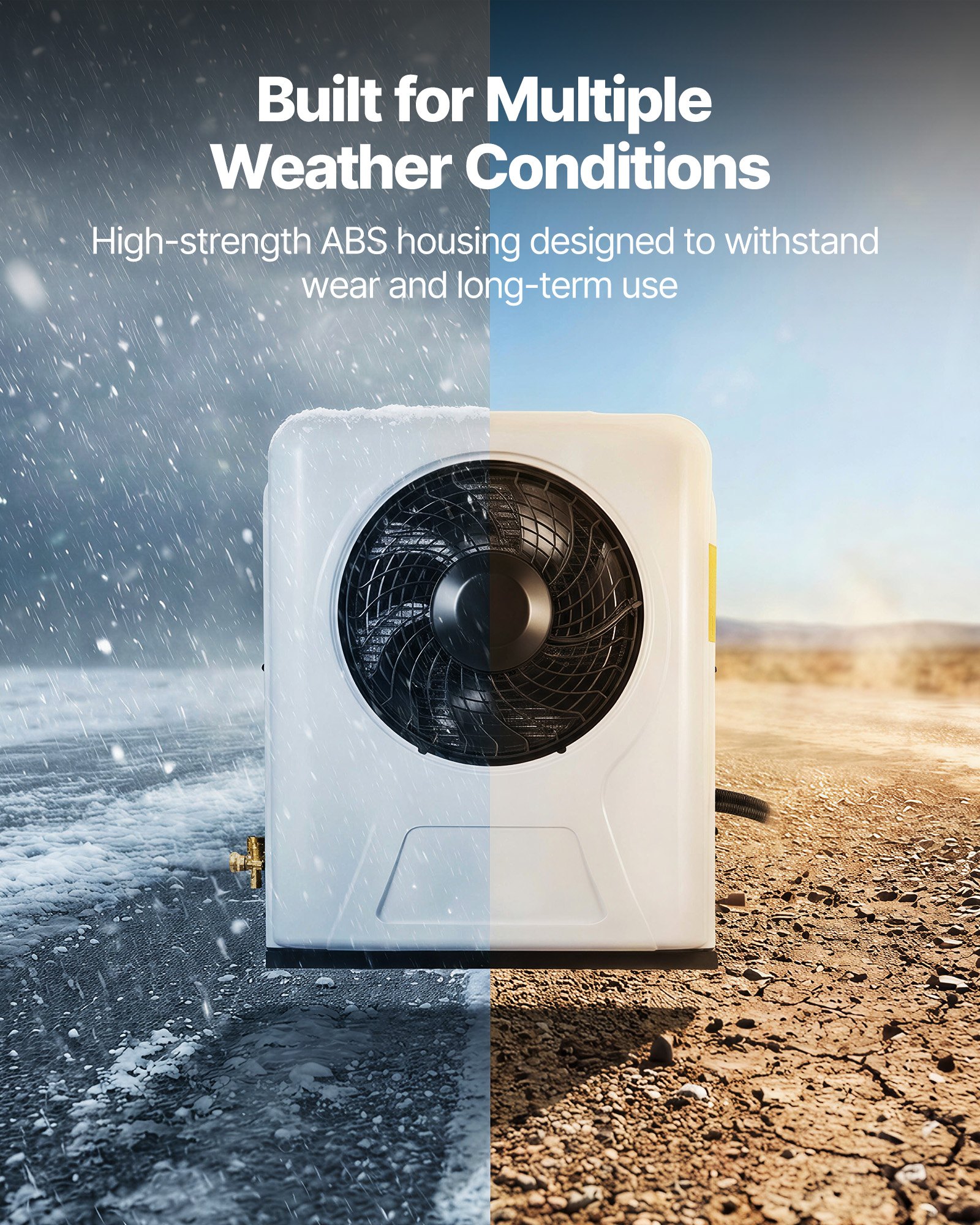 VEVOR Truck Air Conditioner, 12V 10000 BTU Mini Split AC Unit, 400 m³/h Airflow Cab Air Conditioner, Fast Cooling Low Noise for Semi Truck, Camper, Construction Vehicle, Crane, Tractor, Excavator