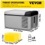 VEVOR 12 Volt Refrigerator 10 Qt, Portable Mini Freezer (-4℉~68℉) W/APP Control Car Compressor Fridge Cooler 12V/24V DC and 110-220V AC For Camping, Road Trip, Travel, Outdoor and Home