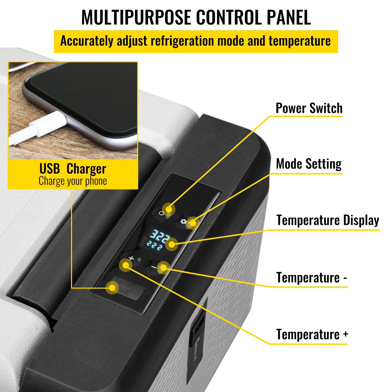 12 Volt Refrigerator 10 Qt, Portable Mini Freezer (-4℉~68℉) W/APP Control Car Compressor Fridge Cooler 12V/24V DC and 110-220V AC For Camping, Road Trip, Travel, Outdoor and Home 12 Volt Refrigerator 10 Qt, Portable Mini Freezer (-4℉~68℉) W/APP Control Car Compressor Fridge Cooler 12V/24V DC and 110-220V AC For Camping, Road Trip, Travel, Outdoor and Home
