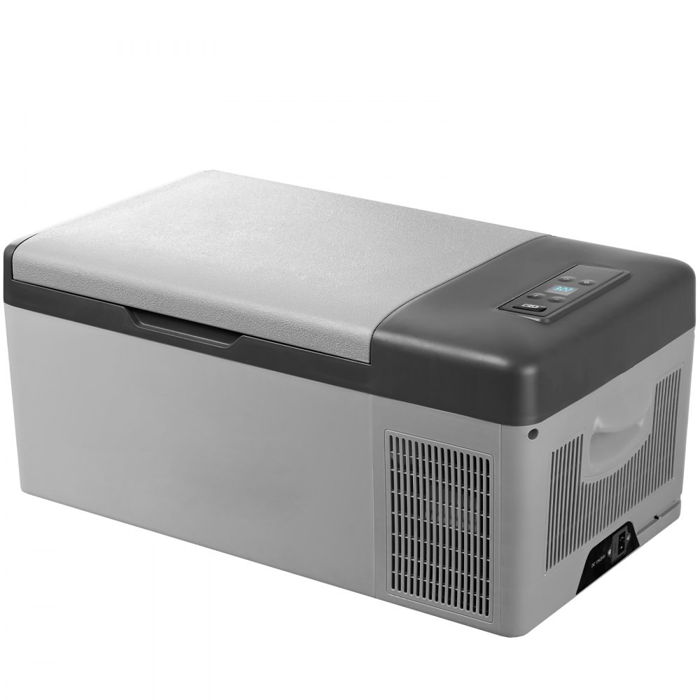 VEVOR 12 Volt Refrigerator 16 Qt, Portable Mini Car Fridge with -4℉-68℉ Cooling Range & App Control 12/24V DC & 110-240V AC Electric Compressor Cooler for Truck Vehicle RV Boat Outdoor & Home Use, Gre