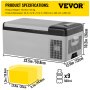 VEVOR 12 Volt Car Refrigerator Portable Freezer 16Qt Truck RV Fridge APP Control