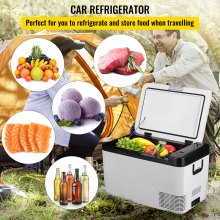 VEVOR 12 Volt Refrigerator, 22Qt, Dual Zone Car Fridge Freezer w/ App Control & Wheels, 12/24V DC & 100-240V AC Electric Compressor Cooler for Car Truck Vehicle RV Boat Outdoor & Home Use