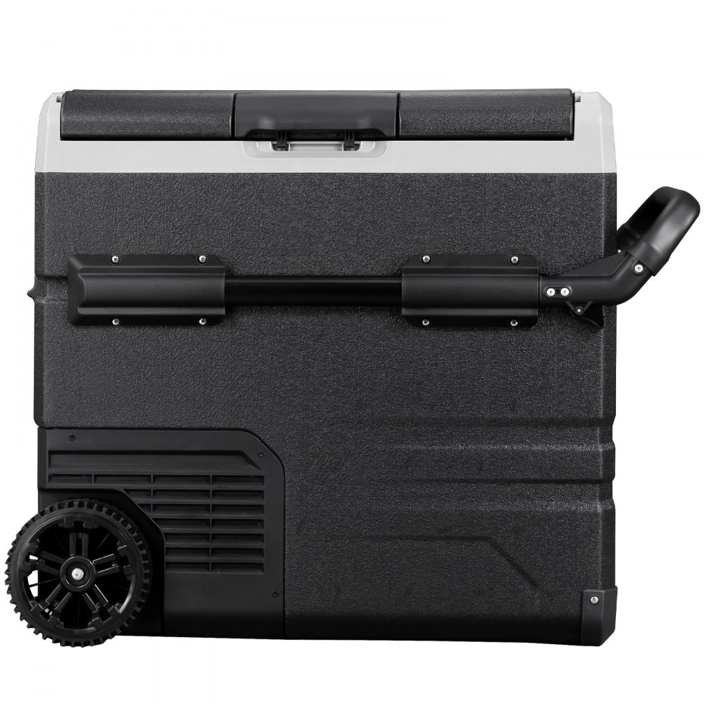VEVOR 12 Volt Refrigerator 48 Quart, Dual Zone Car Fridge Freezer w/App Control & Wheels 12/24V DC & 110-240V AC Electric Compressor Cooler for Truck Vehicle RV Boat Outdoor & Home Use, -4℉-68℉ Black