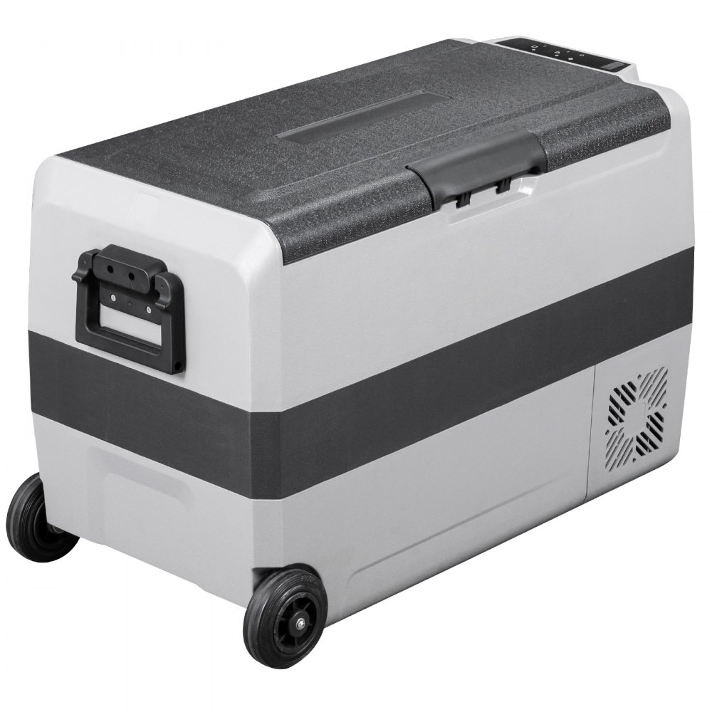 VEVOR 12 Volt Refrigerator, 53 Qt Dual Zone Car Fridge Freezer w/App Control & Wheels 12/24V DC & 110-240V AC Electric Compressor Cooler for Truck Vehicle RV Boat Outdoor & Home Use