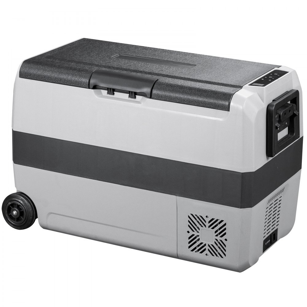 VEVOR 12 Volt Refrigerator, 53 Qt Dual Zone Car Fridge Freezer w/App Control & Wheels 12/24V DC & 110-240V AC Electric Compressor Cooler for Truck Vehicle RV Boat Outdoor & Home Use