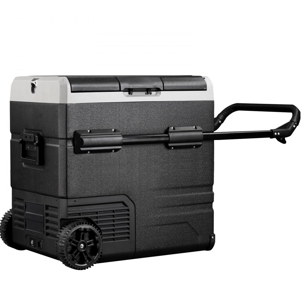 VEVOR 12 Volt Refrigerator 59 Quart, Dual Zone Car Fridge Freezer w/App Control & Wheels 12/24V DC & 110-240V AC Electric Compressor Cooler for Truck Vehicle RV Boat Outdoor & Home Use, -4℉-68℉ Black