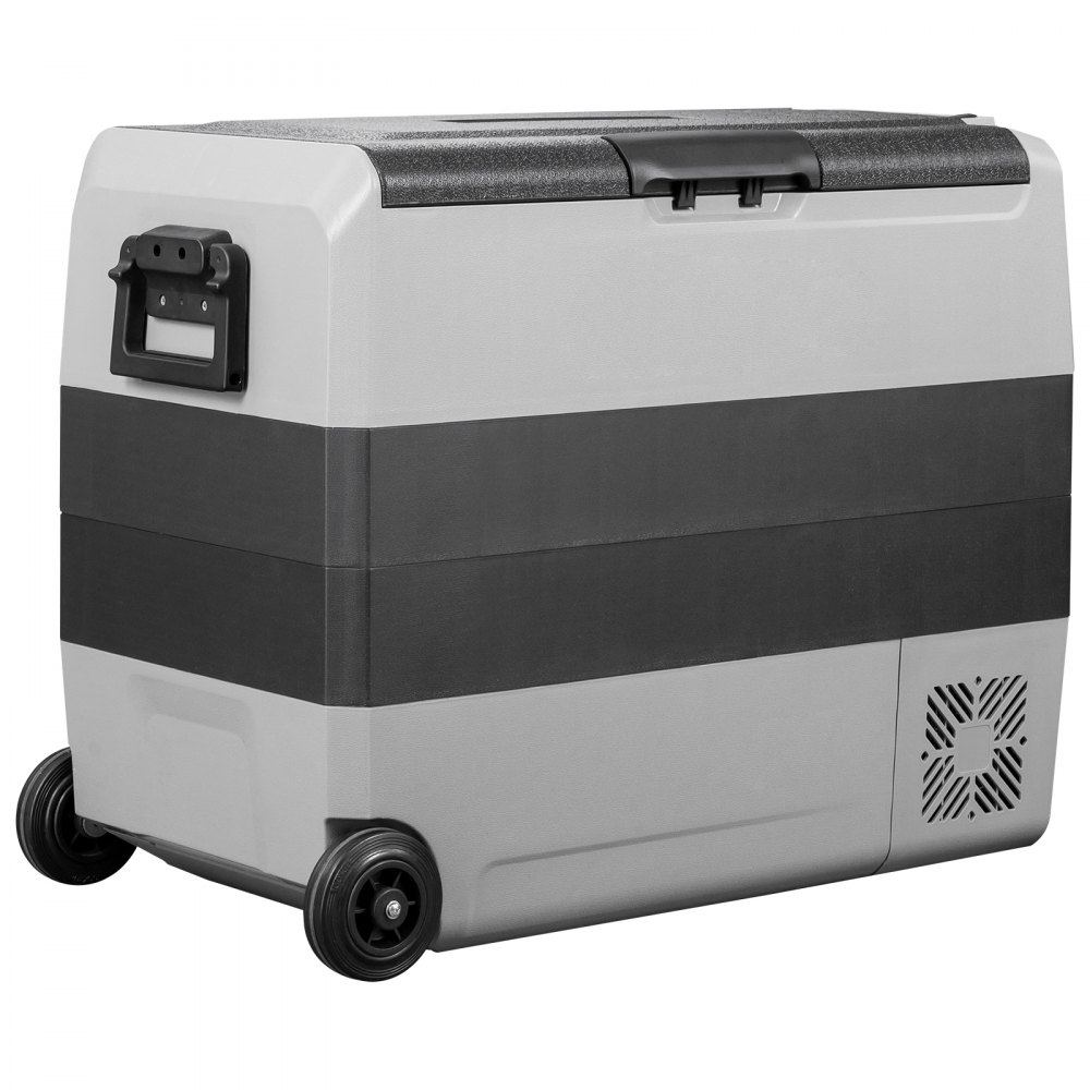 VEVOR Refrigerador de 12 voltios, refrigerador congelador para automóvil de doble zona de 63 cuartos con control de aplicación y ruedas, refrigerador de compresor eléctrico de 12/24 V CC y 110-240 V CA para camión, vehículo, RV, barco, uso al aire libre y en el hogar
