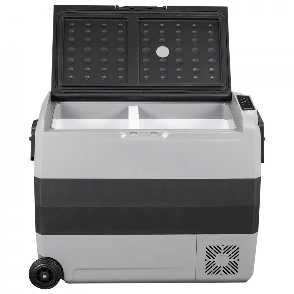 VEVOR Refrigerador de 12 voltios, refrigerador congelador para automóvil de doble zona de 63 cuartos con control de aplicación y ruedas, refrigerador de compresor eléctrico de 12/24 V CC y 110-240 V CA para camión, vehículo, RV, barco, uso al aire libre y en el hogar