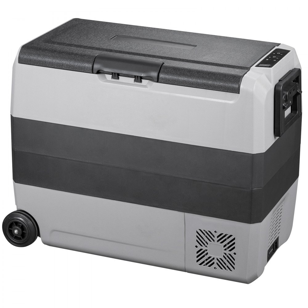 VEVOR Refrigerador de 12 voltios, refrigerador congelador para automóvil de doble zona de 63 cuartos con control de aplicación y ruedas, refrigerador de compresor eléctrico de 12/24 V CC y 110-240 V CA para camión, vehículo, RV, barco, uso al aire libre y en el hogar
