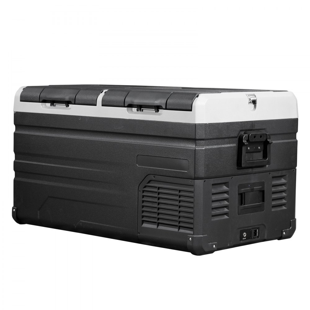 VEVOR 12 Volt Refrigerator 100 Quart, Dual Door Chest Refrigerator 12/24V DC & 110-240V AC Electric Compressor Cooler for Truck Vehicle RV Boat Outdoor & Home Use, -4℉-68℉ Black