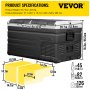 VEVOR 12 Volt Refrigerator 100 Quart, Dual Door Chest Refrigerator 12/24V DC & 110-240V AC Electric Compressor Cooler for Truck Vehicle RV Boat Outdoor & Home Use, -4℉-68℉ Black