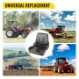 VEVOR Tractor Seat Universal Folding Forklift Seat Black Vinyl with Seat Belt