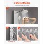 VEVOR Shower Panel Tower System Stainless Steel Column Rainfall Head Massage Jet