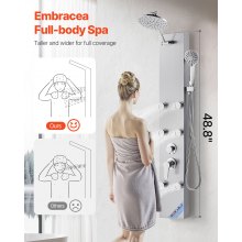 Shower Panel Tower System Stainless Steel Column Rainfall Head Massage Jet 3Mode