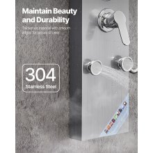 Shower Panel Tower System Stainless Steel Column Rainfall Head Massage Jet 3Mode