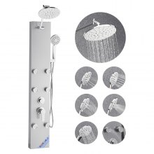 Shower Panel Tower System Stainless Steel Column Rainfall Head Massage Jet 3Mode
