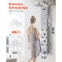 VEVOR Shower Panel Tower System Stainless Steel Column Rainfall Head Massage Jet