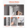 VEVOR Shower Panel Tower System Stainless Steel Column Rainfall Head Massage Jet