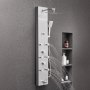 Sistema de painel de chuveiro VEVOR com chuveiro de chuva, LED, coluna de chuveiro de aço inoxidável escovado de 49 pol., torneira de 4 funções, sistema de massagem de chuva de parede com 6 jatos corporais, manual e bica para banheira