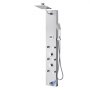 Sistema de painel de chuveiro VEVOR com chuveiro de chuva, LED, coluna de chuveiro de aço inoxidável escovado de 49 pol., torneira de 4 funções, sistema de massagem de chuva de parede com 6 jatos corporais, manual e bica para banheira