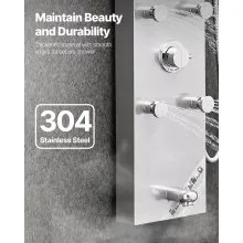 VEVOR Shower Panel Tower System Stainless Steel Column Rainfall Head Massage Jet