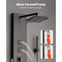 Shower Panel Tower System Stainless Steel Column Rainfall Head Massage Jet 4Mode