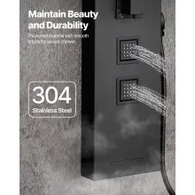 Shower Panel Tower System Stainless Steel Column Rainfall Head Massage Jet 4Mode