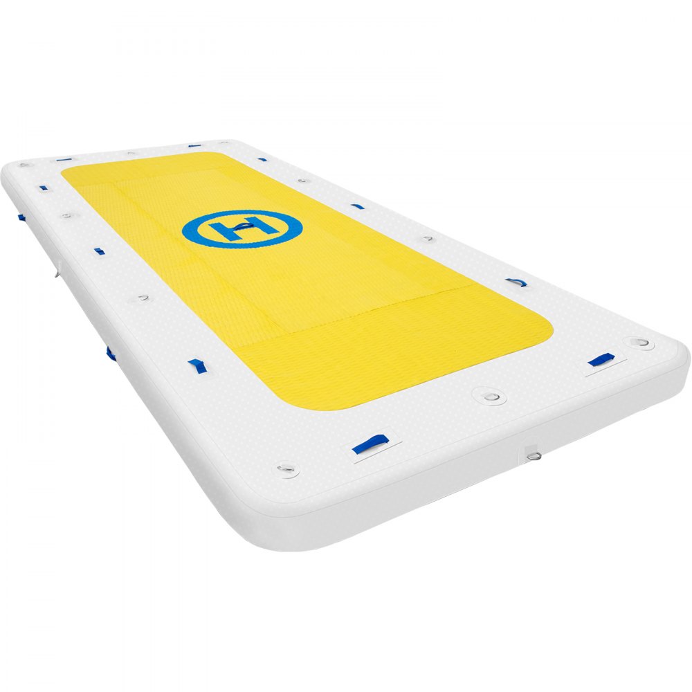 VEVOR Inflatable Dock Floating Platform, 12 x 6 ft, 3-5 Person Capacity, 6 inches Thick, Swim Dock with Hand Pump, Electric Air Pump & Storage Bag, Drop Stitch PVC Non-Slip Raft for Pool Beach Ocean