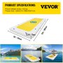 VEVOR Inflatable Dock Floating Platform, 12 x 6 ft, 3-5 Person Capacity, 6 inches Thick, Swim Dock with Hand Pump, Electric Air Pump & Storage Bag, Drop Stitch PVC Non-Slip Raft for Pool Beach Ocean