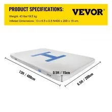 VEVOR 13’x6.5’x6” Inflatable Dock Platform, 8 to 10 Person Inflatable Floating Dock, Floating Platform with Electric Air Pump & Hand Pump for Pool Beach Ocean Lake Float for Adults