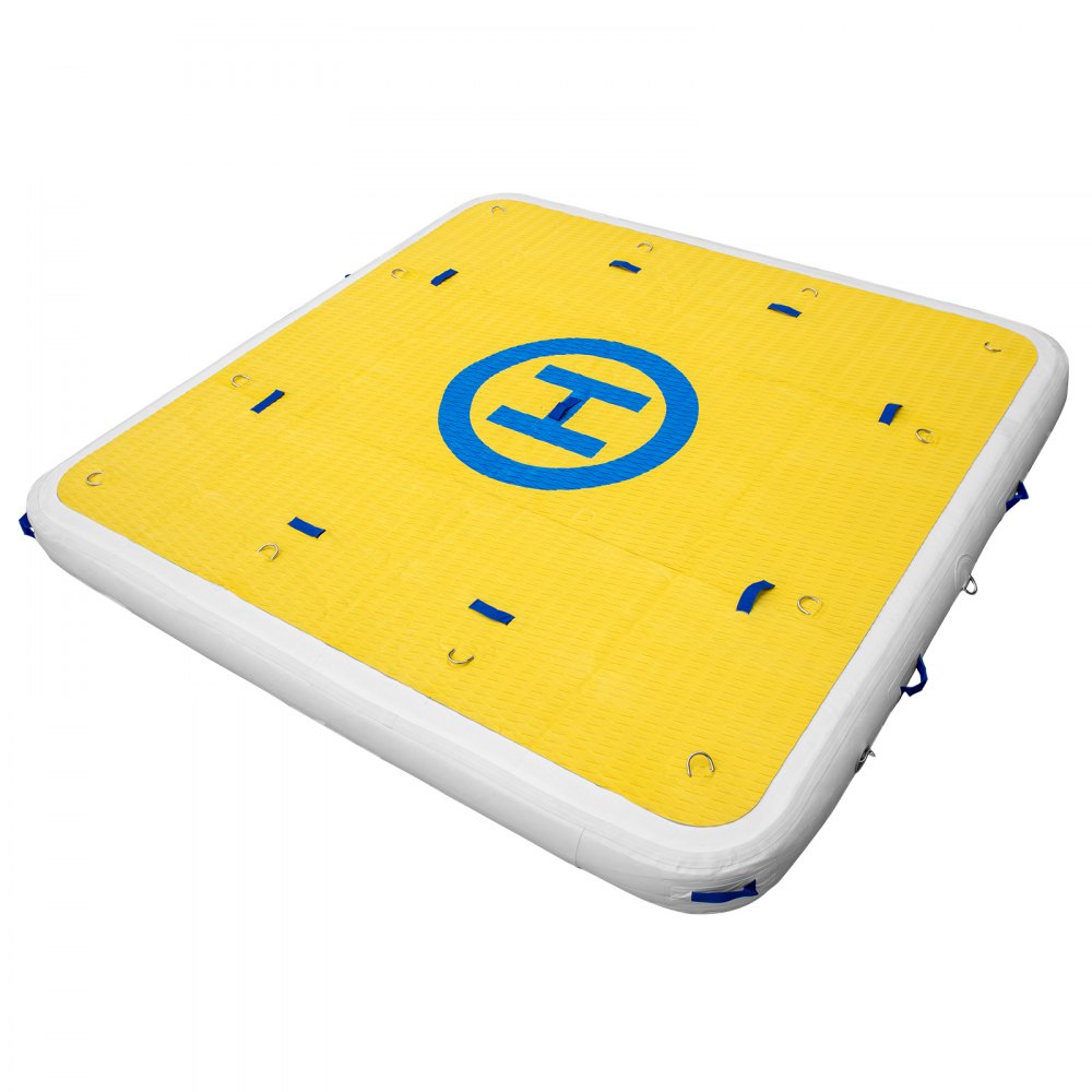 VEVOR Inflatable Dock Platform 7’x7’x6” Inflatable Dock, 10- to 12-Person Inflatable Floating Dock, Floating Platform with Electric Air Pump & Hand Pump for Pool Beach Ocean Lake Float for Adults
