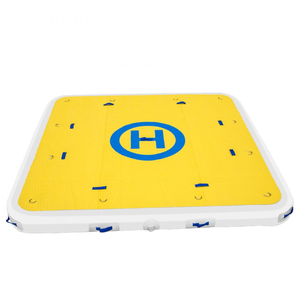 VEVOR Inflatable Dock Platform 7’x7’x6” Inflatable Dock, 10- to 12-Person Inflatable Floating Dock, Floating Platform with Electric Air Pump & Hand Pump for Pool Beach Ocean Lake Float for Adults