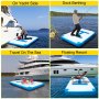 Vevor Inflatable Dock Platform Inflatable Dock 10'x6.5'x6" Floating Dock W/ Pump