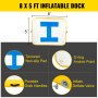 Vevor Inflatable Dock Platform Inflatable Dock 8'x5'x6" Floating Dock W/ Pump