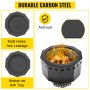 VEVOR Smokeless Fire Pit, Carbon Steel Stove Bonfire, Large 15 inch Diameter Wood Burning Fire Pit, Outdoor Stove Bonfire Fire Pit, Portable Smokeless Fire Bowl for Picnic Camping Backyard Black