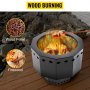VEVOR Smokeless Fire Pit, Carbon Steel Stove Bonfire, Large 15 inch Diameter Wood Burning Fire Pit, Outdoor Stove Bonfire Fire Pit, Portable Smokeless Fire Bowl for Picnic Camping Backyard Black