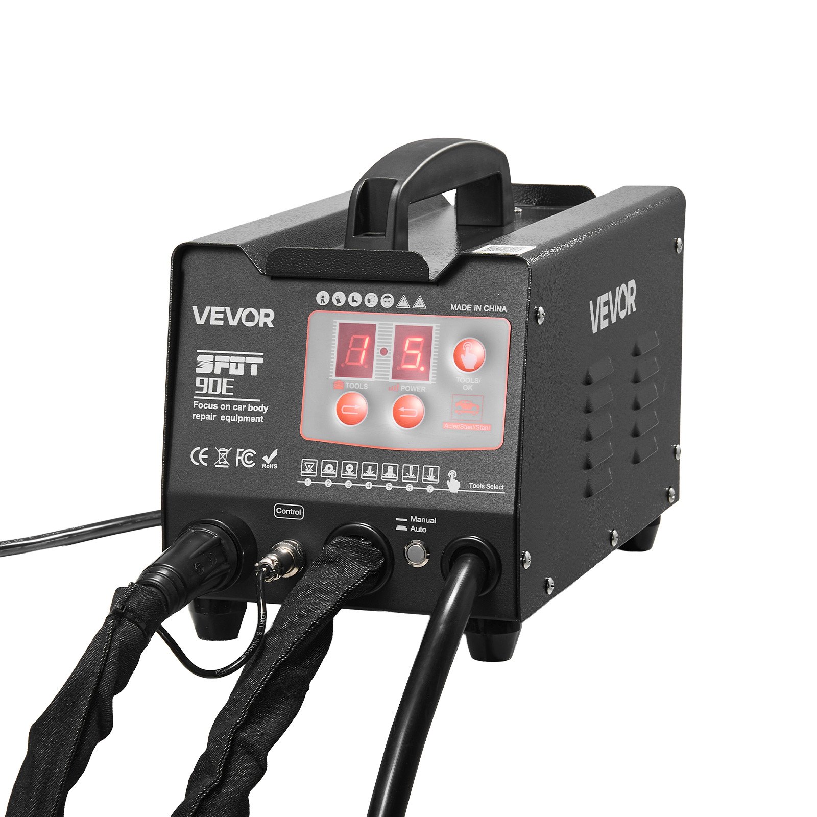 VEVOR Stud Welder Dent Repair Kit & Welding Cart, 3KW Spot Welder with 2 Welding Guns and 7 Modes, 110V Auto Body Spot Welding Dent Repair Machine for Steel Panel Repair