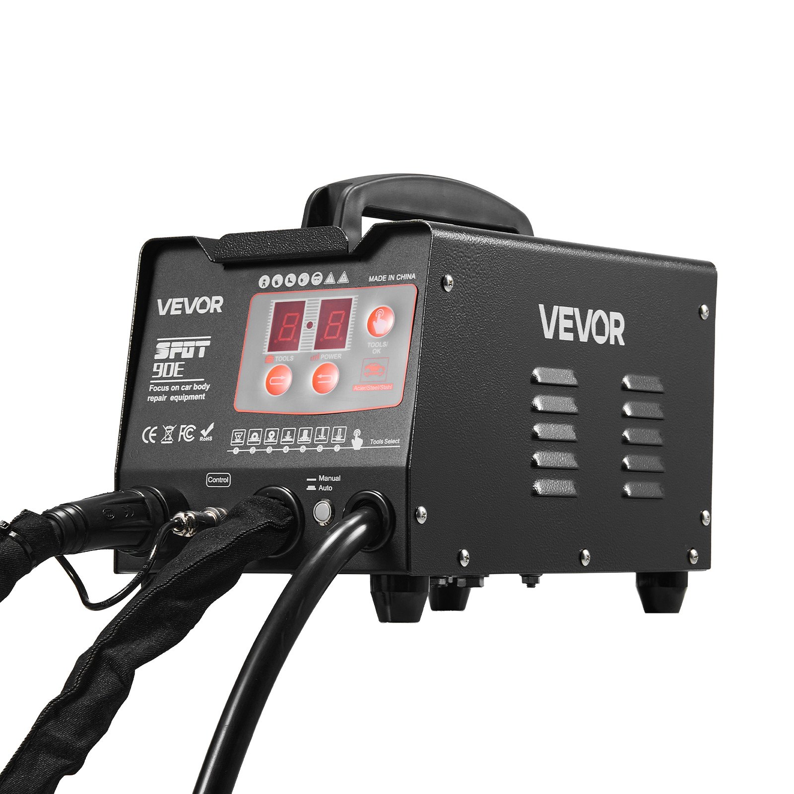 VEVOR Stud Welder Dent Repair Kit & Welding Cart, 3KW Spot Welder with 2 Welding Guns and 7 Modes, 110V Auto Body Spot Welding Dent Repair Machine for Steel Panel Repair