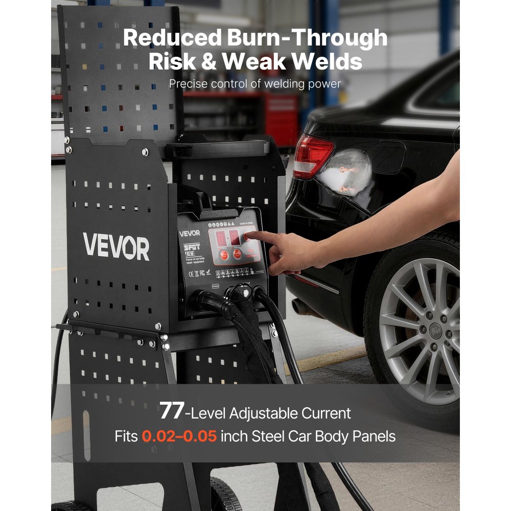 VEVOR Stud Welder Dent Repair Kit & Welding Cart, 3KW Spot Welder with 2 Welding Guns and 7 Modes, Auto Body Spot Welding Dent Repair Machine for Steel Panel Repair
