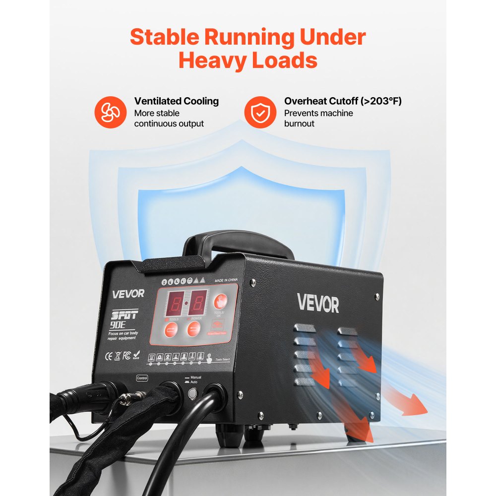 VEVOR Stud Welder Dent Repair Kit & Welding Cart, 3KW Spot Welder with 2 Welding Guns and 7 Modes, Auto Body Spot Welding Dent Repair Machine for Steel Panel Repair