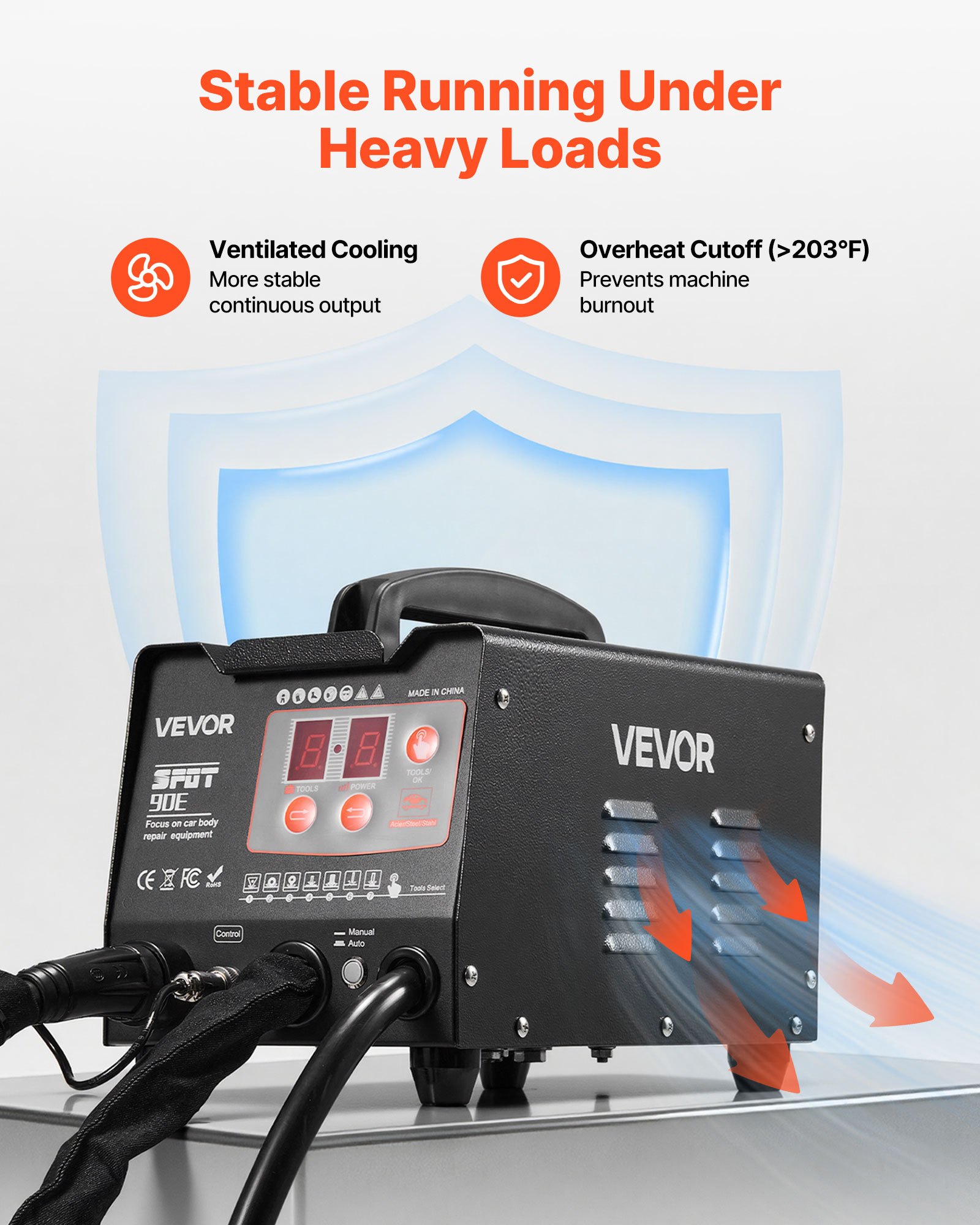 VEVOR Stud Welder Dent Repair Kit & Welding Cart, 3KW Spot Welder with 2 Welding Guns and 7 Modes, Auto Body Spot Welding Dent Repair Machine for Steel Panel Repair