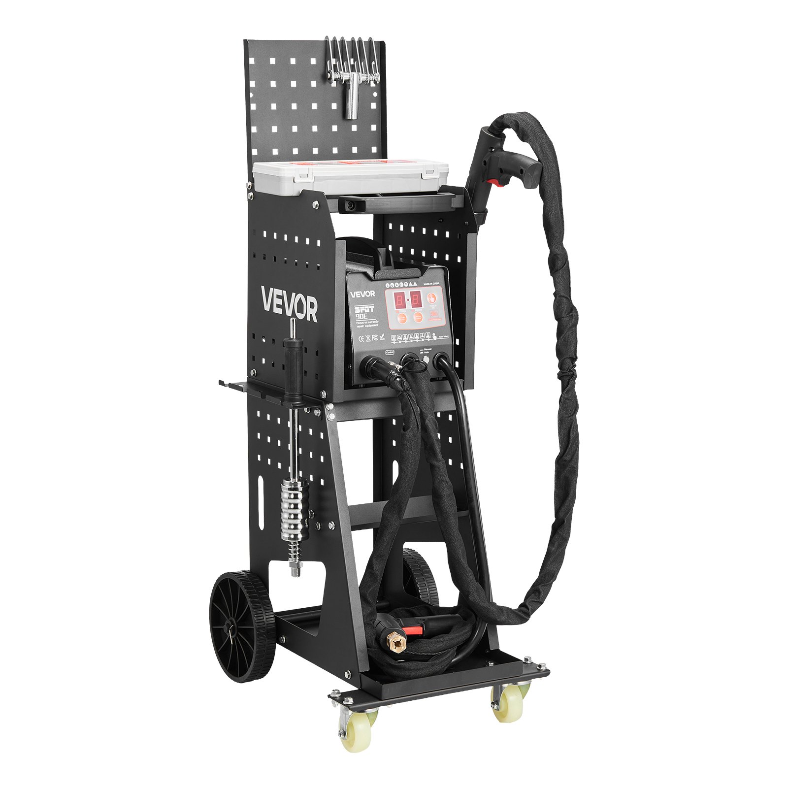 VEVOR Stud Welder Dent Repair Kit & Welding Cart, 3KW Spot Welder with 2 Welding Guns and 7 Modes, Auto Body Spot Welding Dent Repair Machine for Steel Panel Repair