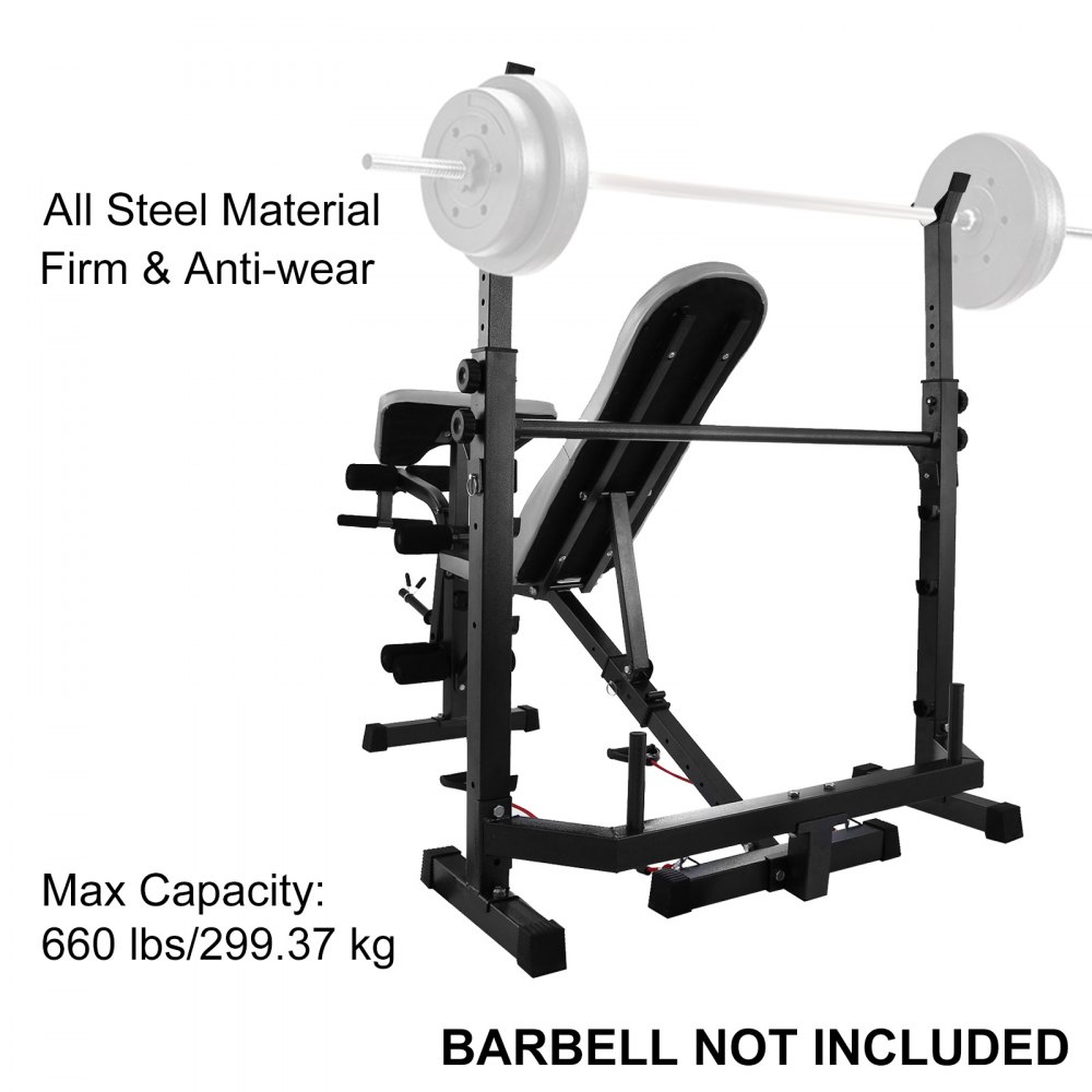 VEVOR Weight Bench 660LBS Weight Lifting Bench Weight Bench Adjustable Exercise Bench for Indoor Use Weight Bench Set with Leg Developer Workout Bench Split Type (Other)