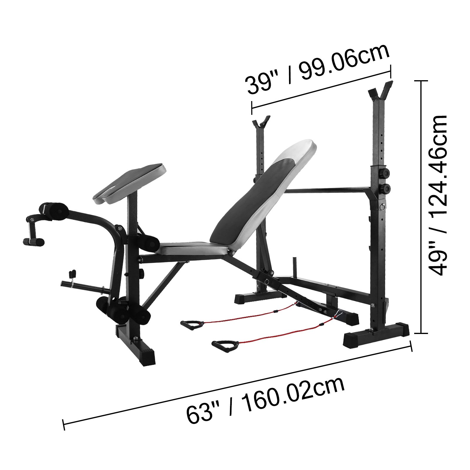 VEVOR Weight Bench 660LBS Weight Lifting Bench Weight Bench Adjustable Exercise Bench for Indoor Use Weight Bench Set with Leg Developer Workout Bench Split Type (Other)