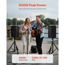 2 X 10 in Speakers PA System 800W Mixer Wireless Bluetooth Mic for DJ Party