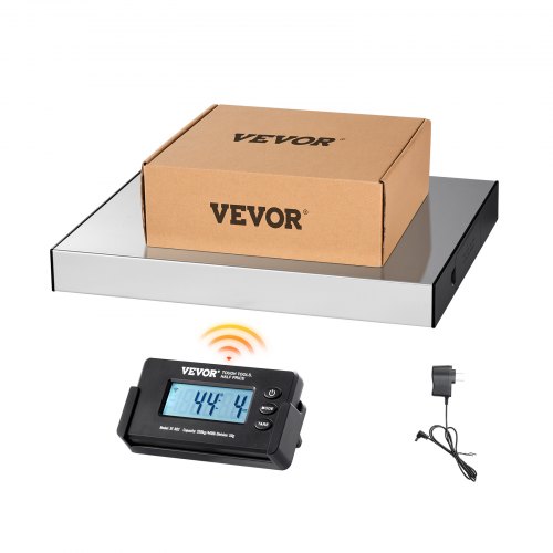 VEVOR Digital Shipping Scale, 49 ft Wireless Control, 440 lbs x 1.7 oz. Postal Scale, with Timer, Tare Function, HD LCD Screen Package Scale for Luggage, Home, Post Office, AC/DC Powered, FCC Listed